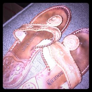 Jack roger brown/tan leather sandals